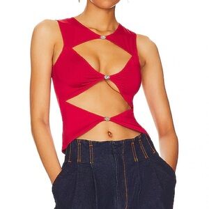 Ow collection CHIARA Red Cutout Sleeveless Women’s Top
